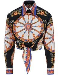 Dolce & Gabbana - Shirt With Carretto Print, Cotton Poplin Blouses - Lyst