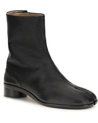 Maison Margiela - Black Calf Leather Bos Taurus Ankle Boots - Lyst