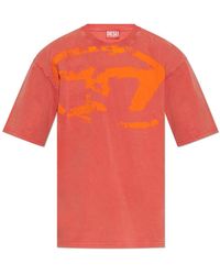 DIESEL - Oval-D Logo Printed Crewneck T-Shirt - Lyst