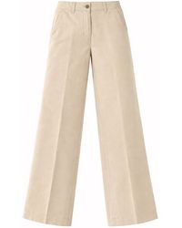 Aspesi - Cotton And Linen Tailored Pants Trousers - Lyst