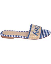 ALESSANDRO ENRIQUEZ - Amore And Raffia And Fabric Sandals - Lyst