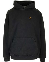 Palm Angels - Hoodie With Burining Monogram On The Back - Lyst
