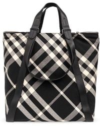Burberry - Shopper Bag With Check Pattern - Lyst