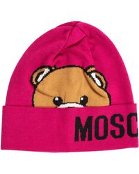 Moschino Beanie Hat Teddy - Pink