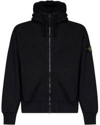 Stone Island - Organic Cotton Zip-Up Hoodie - Lyst