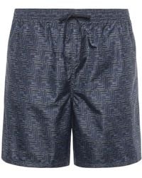 Fendi - Ff Jacquard Swim Trunks - Lyst
