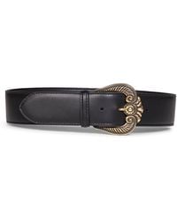 Etro - Leather Belt With Paisley Buckle - Lyst
