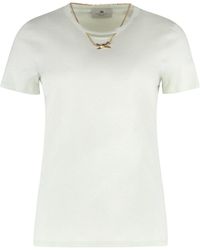 Elisabetta Franchi - T-Shirt Cotton T-Shirts & Jerseys - Lyst