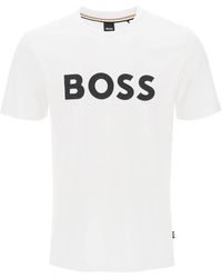 BOSS - Cotton-jersey Regular-fit T-shirt With Logo Appliqu - Lyst