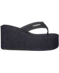 Coperni - Denim Branded Wedge Sandal - Lyst