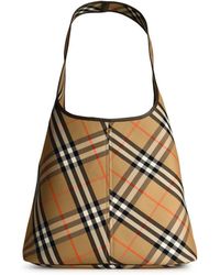 Burberry - Large 'Check' Cotton Bag - Lyst