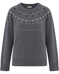 Liu Jo - Jewel Jumper Melange M.M.Fair Isle Wool Sweater - Lyst