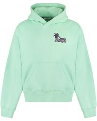 Palm Angels - Cotton Hoodie With Maxi Print Jumpers - Lyst