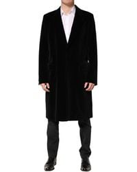 Dolce & Gabbana - Cotton Velvet Long Trench Coat Jacket Clothing - Lyst