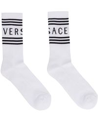 Versace - Logo Cotton Blend Socks - Lyst