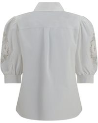 Valentino - Shirt With Sangallo Lace Sleeves Cotton - Lyst