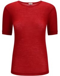 Versace - Ribbed Knit T-Shirt Fleece Wool Ovis Aries T-Shirts - Lyst