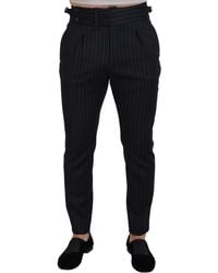 Dolce & Gabbana - Elegant Striped Wool Blend Trousers - Lyst