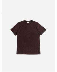 Handvaerk - T-Shirt Col Rond En Coton Bordeaux T-Shirts And Polos - Lyst