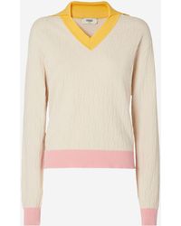 Fendi - Sweater With Ff Pattern Cotton - Lyst