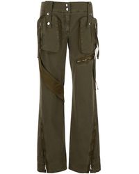 Blumarine - Cargo Trousers With Satin Inserts Military - Lyst