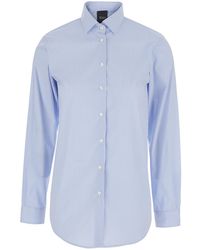 Le Plain - Shirt With Classic Collar And Curved Hem - Lyst