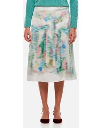 Loewe - Blurred Print Skirt In White - Lyst