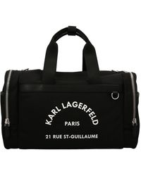 Womens Bags Duffel bags and weekend bags Karl Lagerfeld Synthetic Rue St-guillaume Nylon Weekender in Black 