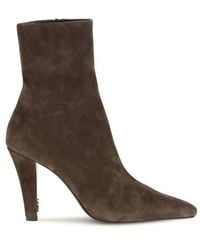 Saint Laurent - Brown Calf Leather Bos Taurus Ankle Boots - Lyst