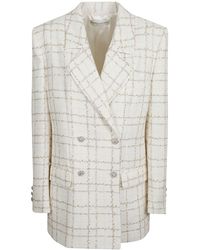 Alessandra Rich - Oversized Sequin Checked Tweed Jacket - Lyst
