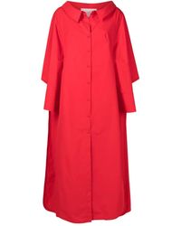 Valentino - Cape-Detail Cotton Maxi Dress - Lyst