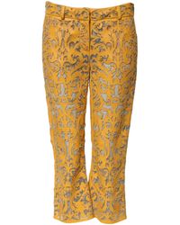 Dolce & Gabbana - Floral Laser Cut Leather Pants - Lyst