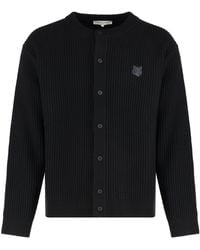 Maison Kitsuné - Maison Kitsuné Ribbed Wool With Fox Head Patch Cardigan - Lyst