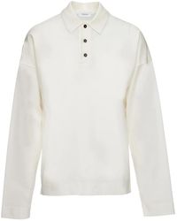 Ferragamo - Long-Sleeve Cotton Polo Shirt - Lyst