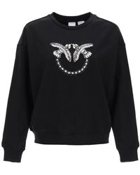 Pinko - Nelly Sweatshirt With Love Birds Embroidery - Lyst