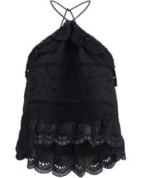 Isabel Marant - Prisha Ruffle Top Polyester; Cotton - Lyst