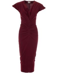 Isabel Marant - Fitted Pleated Dress With Draped Cache-Caur Effect - Lyst