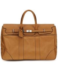 Brunello Cucinelli - Brown Calf Leather Bos Taurus Luggage And Travel - Lyst