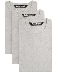 Palm Angels - Set Of Three Cotton Crew Neck T-Shirts - Lyst