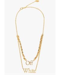 Off-White c/o Virgil Abloh - Logo Plaque Chain-Linked Necklace - Lyst