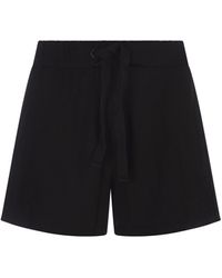 Moncler - Black Viscose Shorts - Lyst