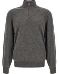 Brunello Cucinelli - Brunello Cucinelli Half-Zip Cashmere Cardigan - Lyst
