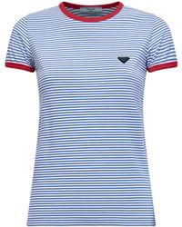 Prada - Periwinkle And Striped T-Shirt - Lyst