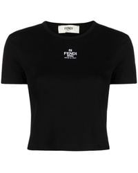 Fendi - Logo Cotton T-Shirt - Lyst