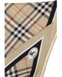Burberry - Silk Scarf Check With Knight Stamp - Lyst