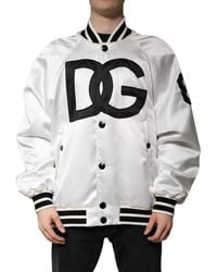 Dolce & Gabbana - Dg Logo Polyester Jersey Bomber Jacket - Lyst