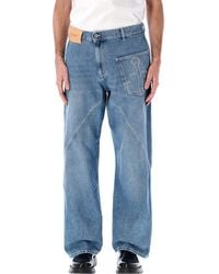 JW Anderson - Cotton Twisted Workwear Denim Pants - Lyst