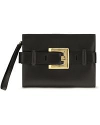 Balmain - Anthem Leather Clutch Lamb Ovis Aries Clutches - Lyst