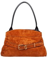 Marc Jacobs - The Satchel Dakota Suede Shoulder Bag, Tan Color - Lyst