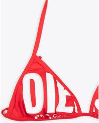 DIESEL - Bfb-sees Red Lycra Swim Bikini Top With Logo - Bfb Sees - Lyst